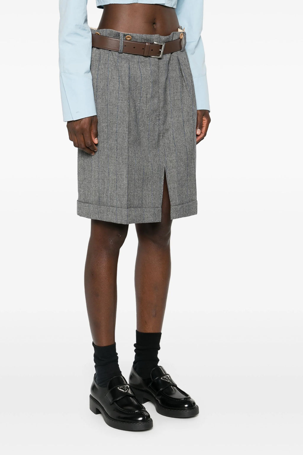 PRADA Striped wool skirt For Women 100% wool