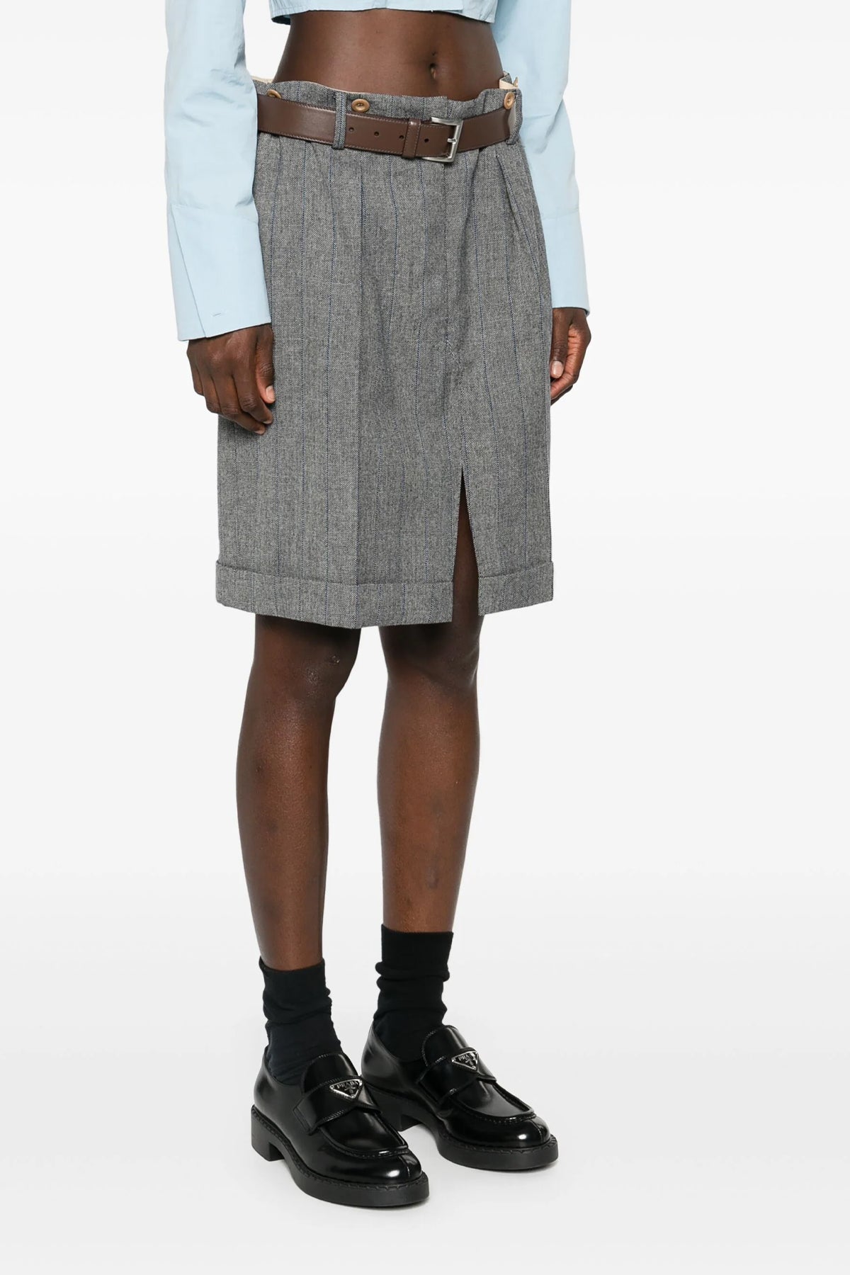 PRADA Striped wool skirt For Women 100% wool