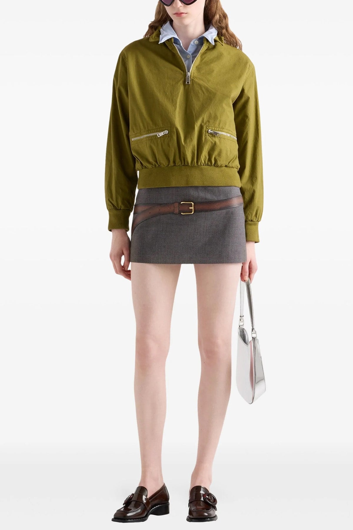 PRADA Belt skirt For Women 55% polyester, 45% virgin wool