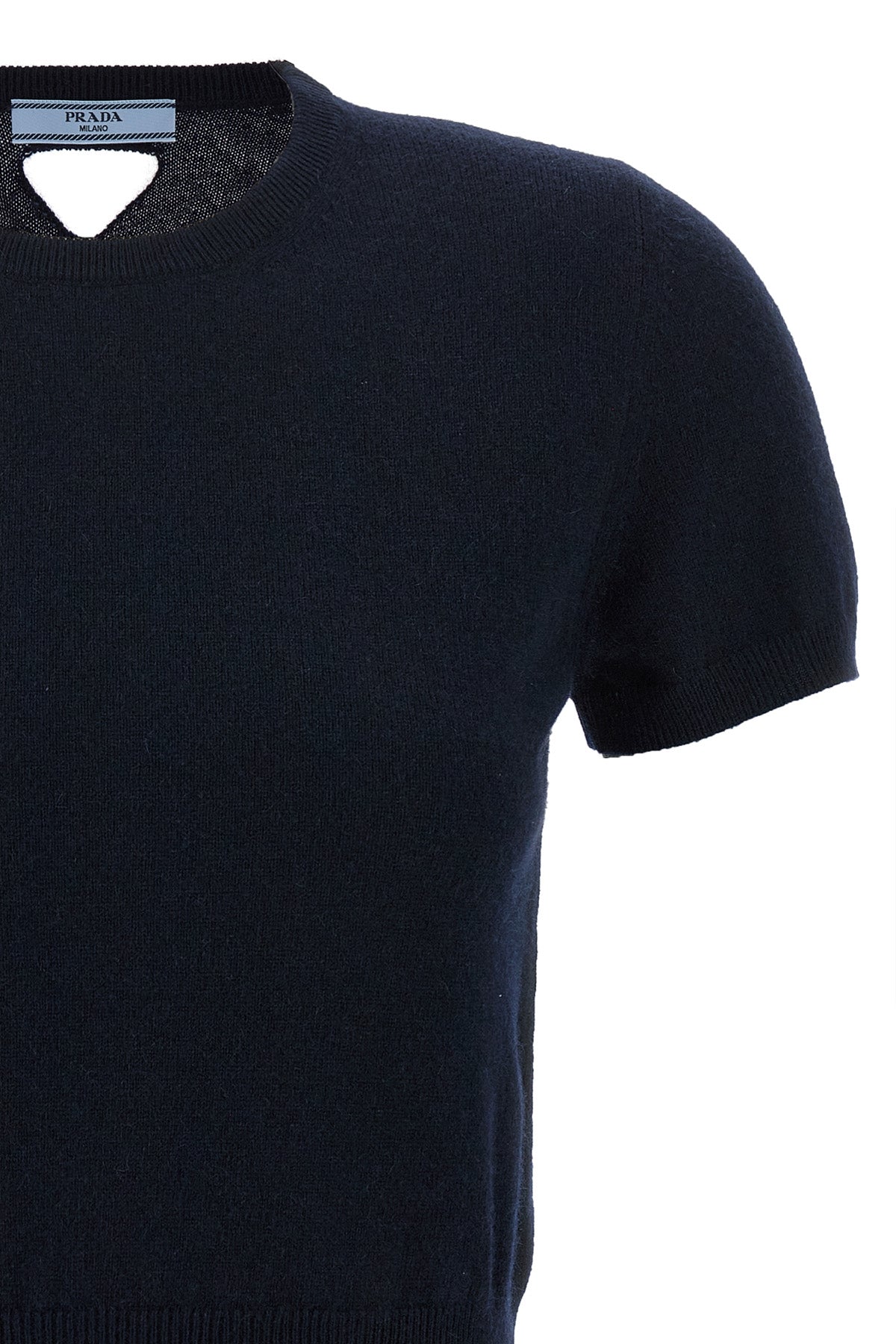 PRADA Cut-out logo sweater For Women 100% cashmere