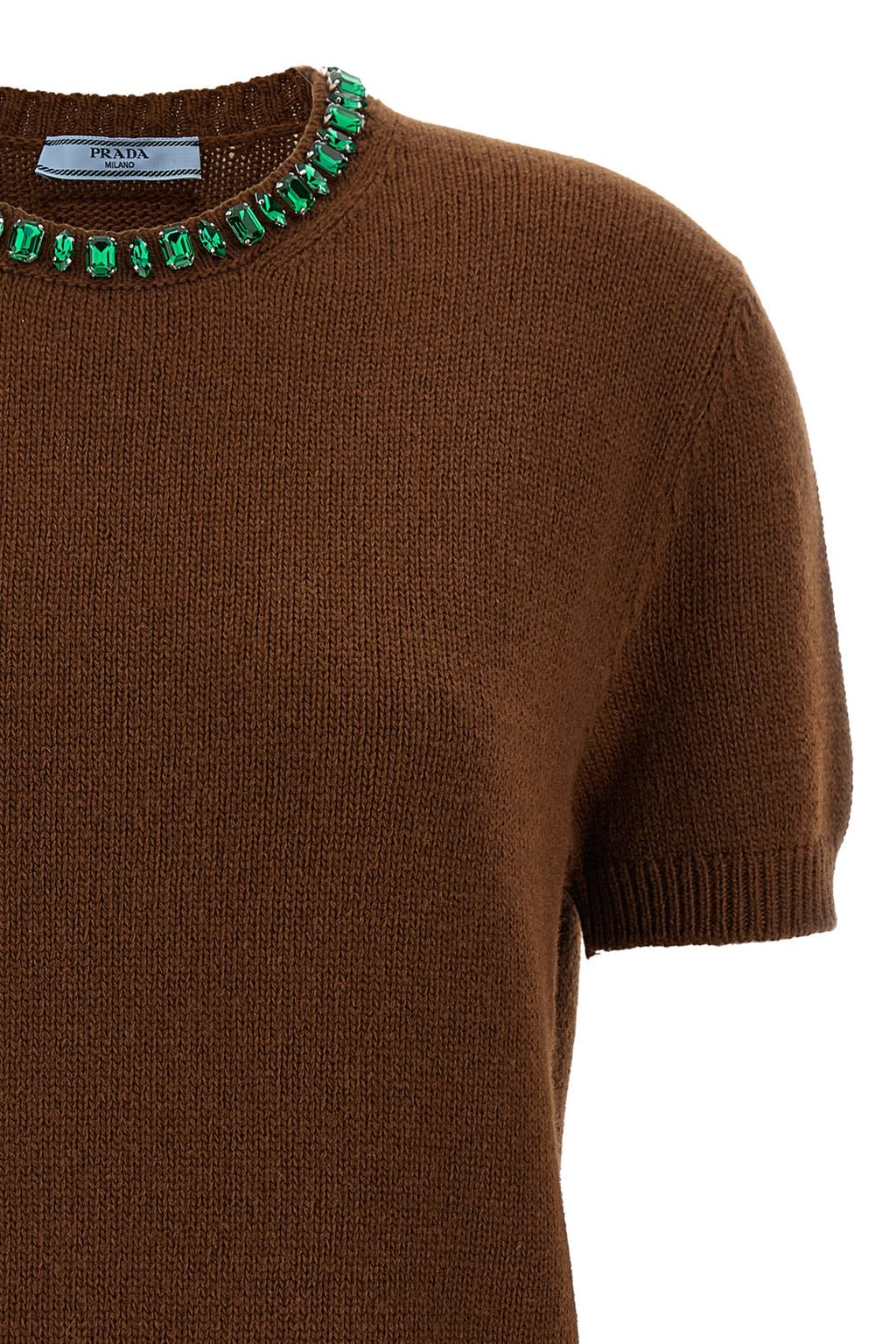 prada Crystal crew neck sweater