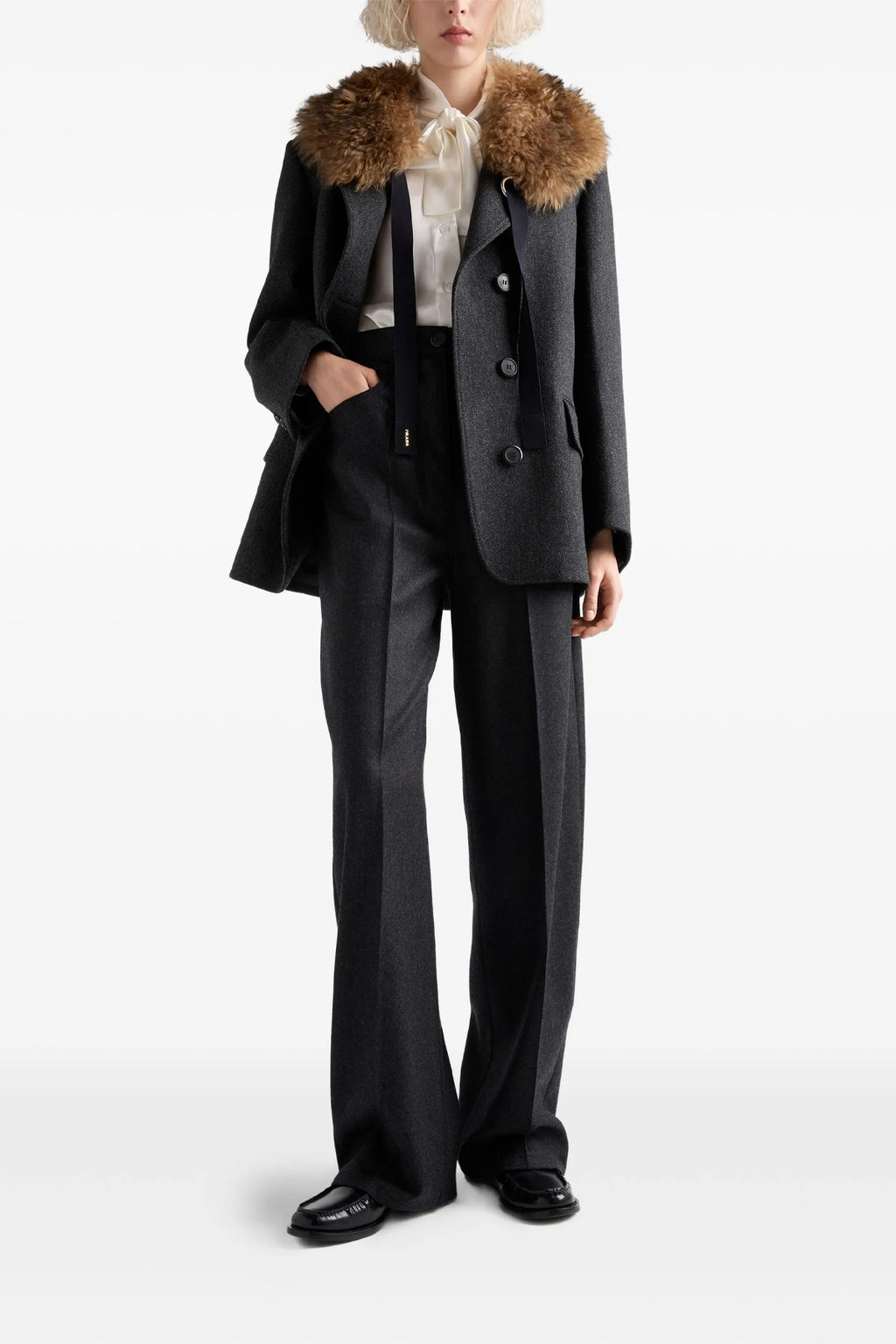 PRADA Flannel pants For Women 100% virgin wool