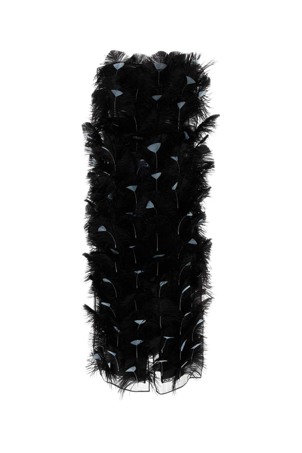 PRADA ABITO For Women Exterior: 100% Silk 100% Ostrich feathers 100% Turkey feathers Lining: 100% Silk