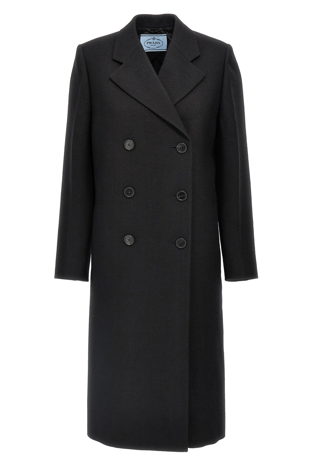prada Satin insert double-breasted coat