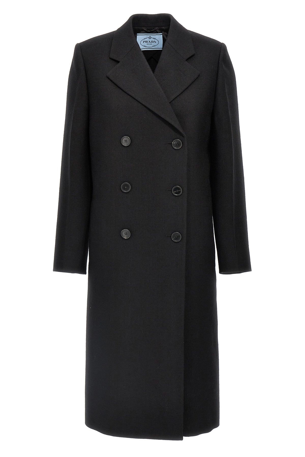 prada Satin insert double-breasted coat