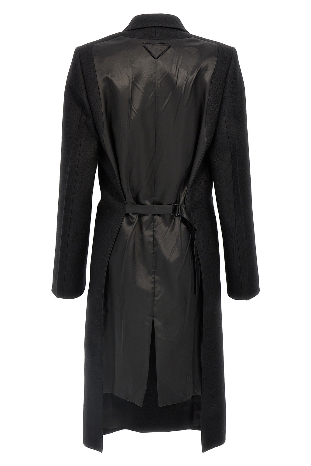 prada Satin insert double-breasted coat