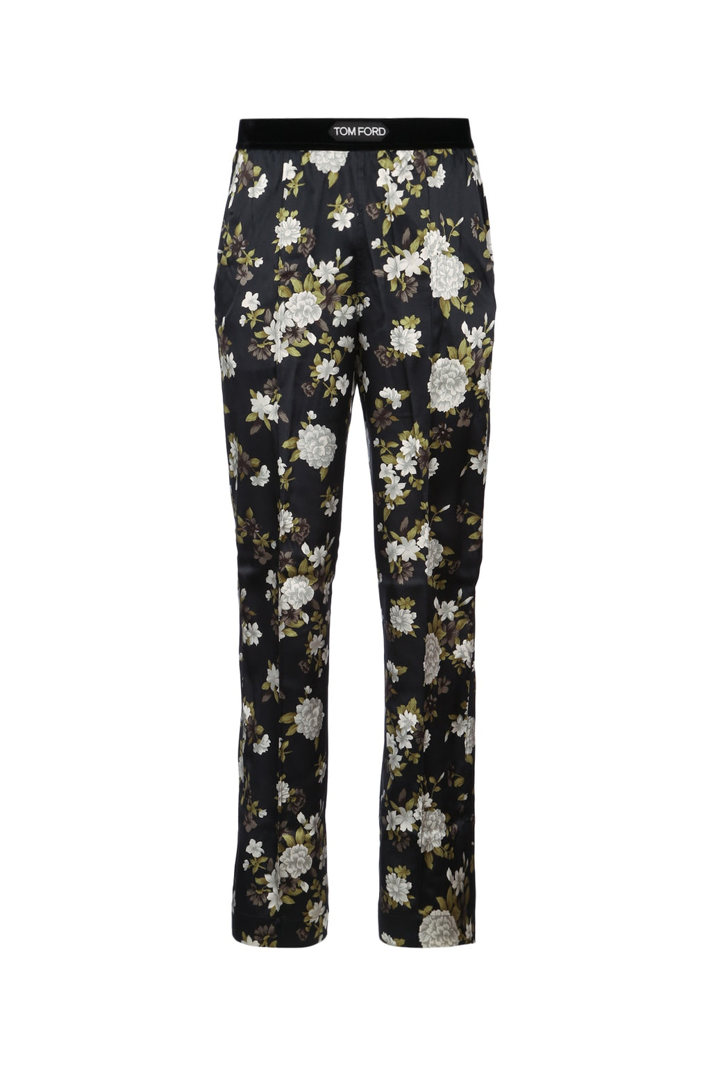 TOM FORD HENDRIX FLORAL ON STRETCH SILK SATIN PJ PANTS For Women Fabric: 94%Silk - 6%Elastane / Trim: 90%Polyamide - 10%Elastane