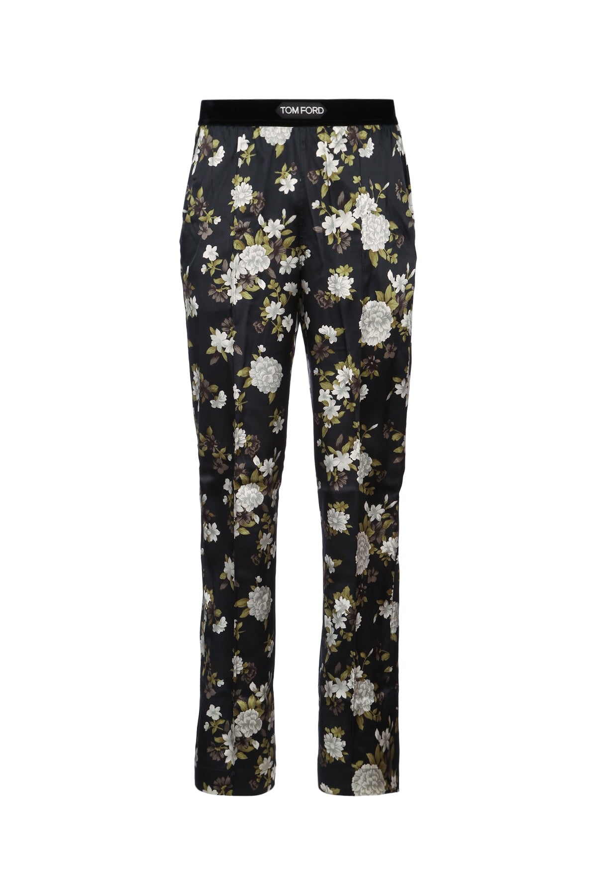 TOM FORD HENDRIX FLORAL ON STRETCH SILK SATIN PJ PANTS For Women Fabric: 94%Silk - 6%Elastane / Trim: 90%Polyamide - 10%Elastane