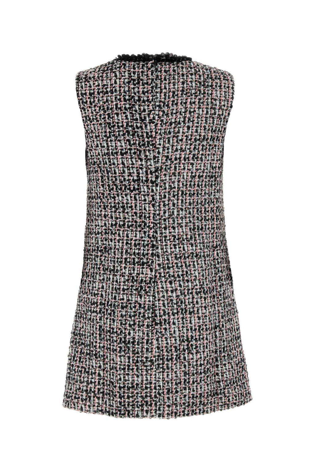 SELF PORTRAIT BLACK BOUCLE EMBELLISHED MINI DRESS For Women Exterior: 93% Polyester 4% Cotton 2% Nylon 1% Viscose Lining: 100% Polyester