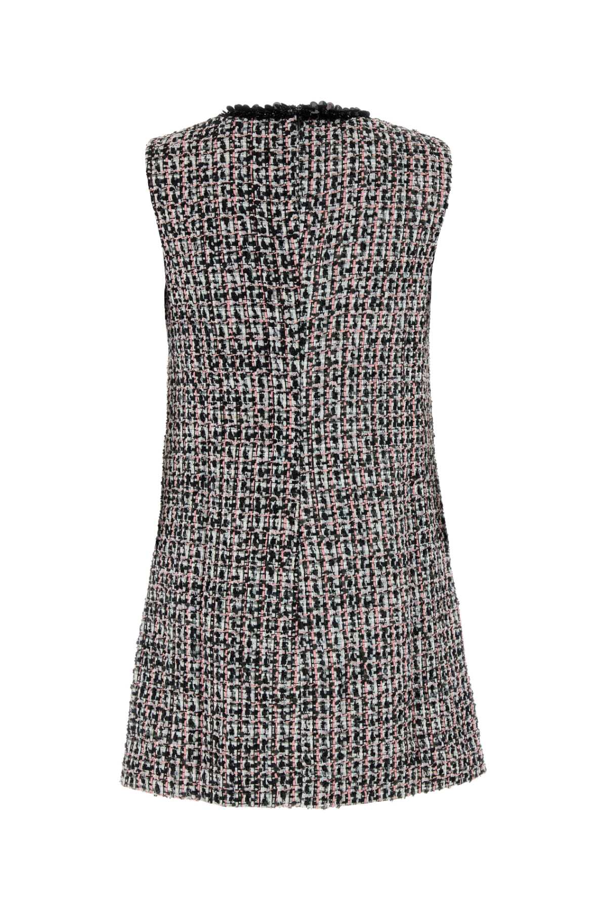 SELF PORTRAIT BLACK BOUCLE EMBELLISHED MINI DRESS For Women Exterior: 93% Polyester 4% Cotton 2% Nylon 1% Viscose Lining: 100% Polyester