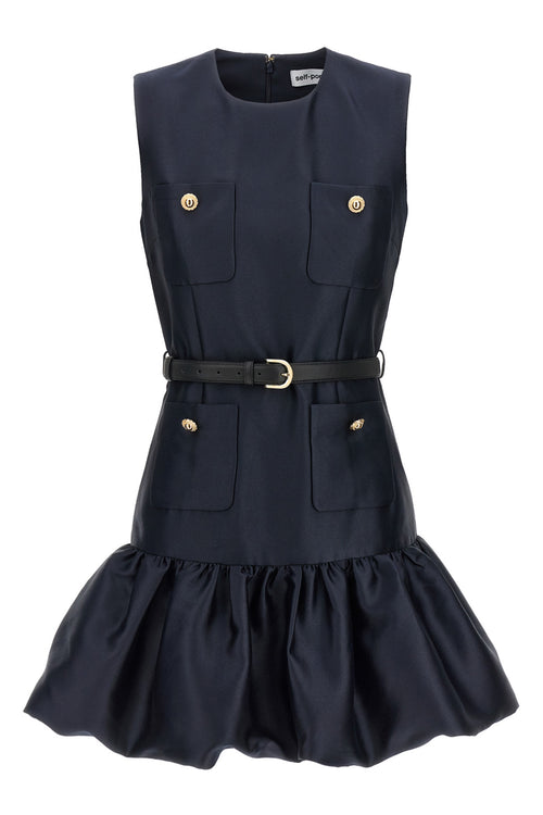 SELF PORTRAIT 'Navy Taffeta Mini' dress For Women 100% polyester