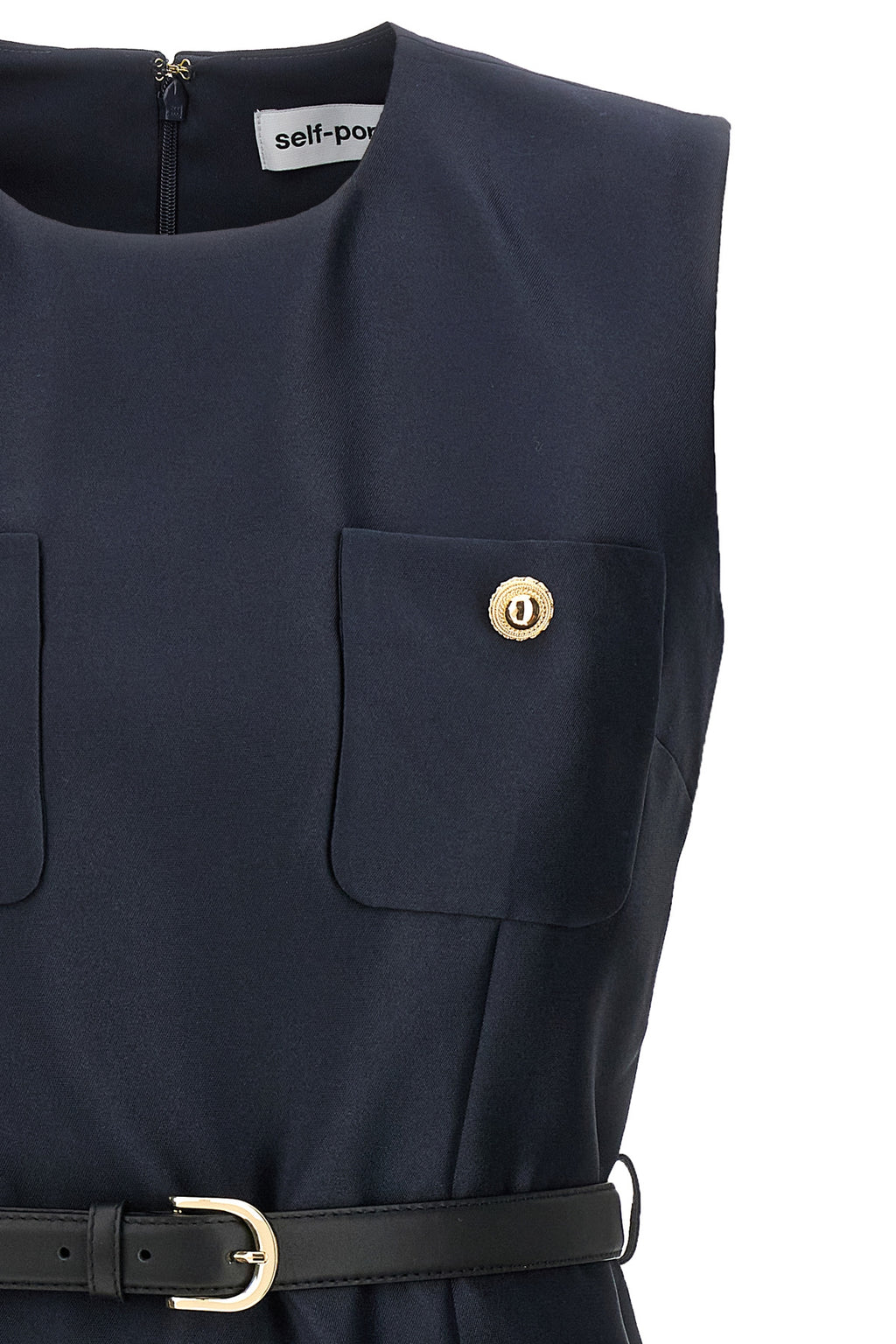 SELF PORTRAIT 'Navy Taffeta Mini' dress For Women 100% polyester