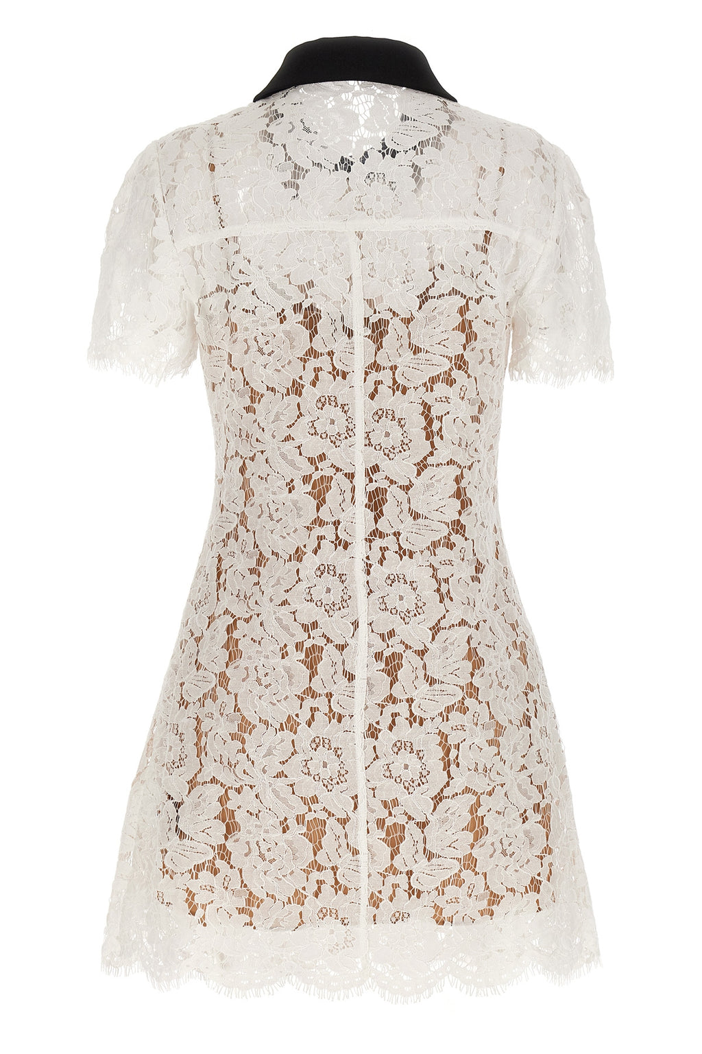 SELF PORTRAIT 'White Lace Contrast Collar Mini' dress For Women 70% polyamide 30% cotton