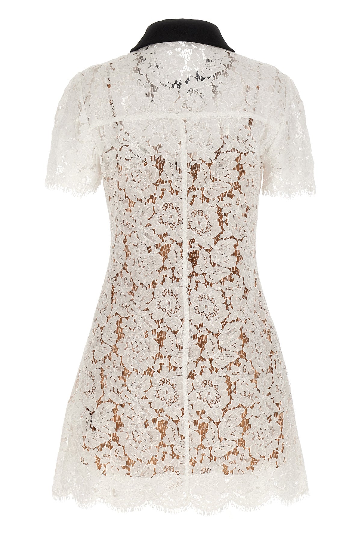 SELF PORTRAIT 'White Lace Contrast Collar Mini' dress For Women 70% polyamide 30% cotton