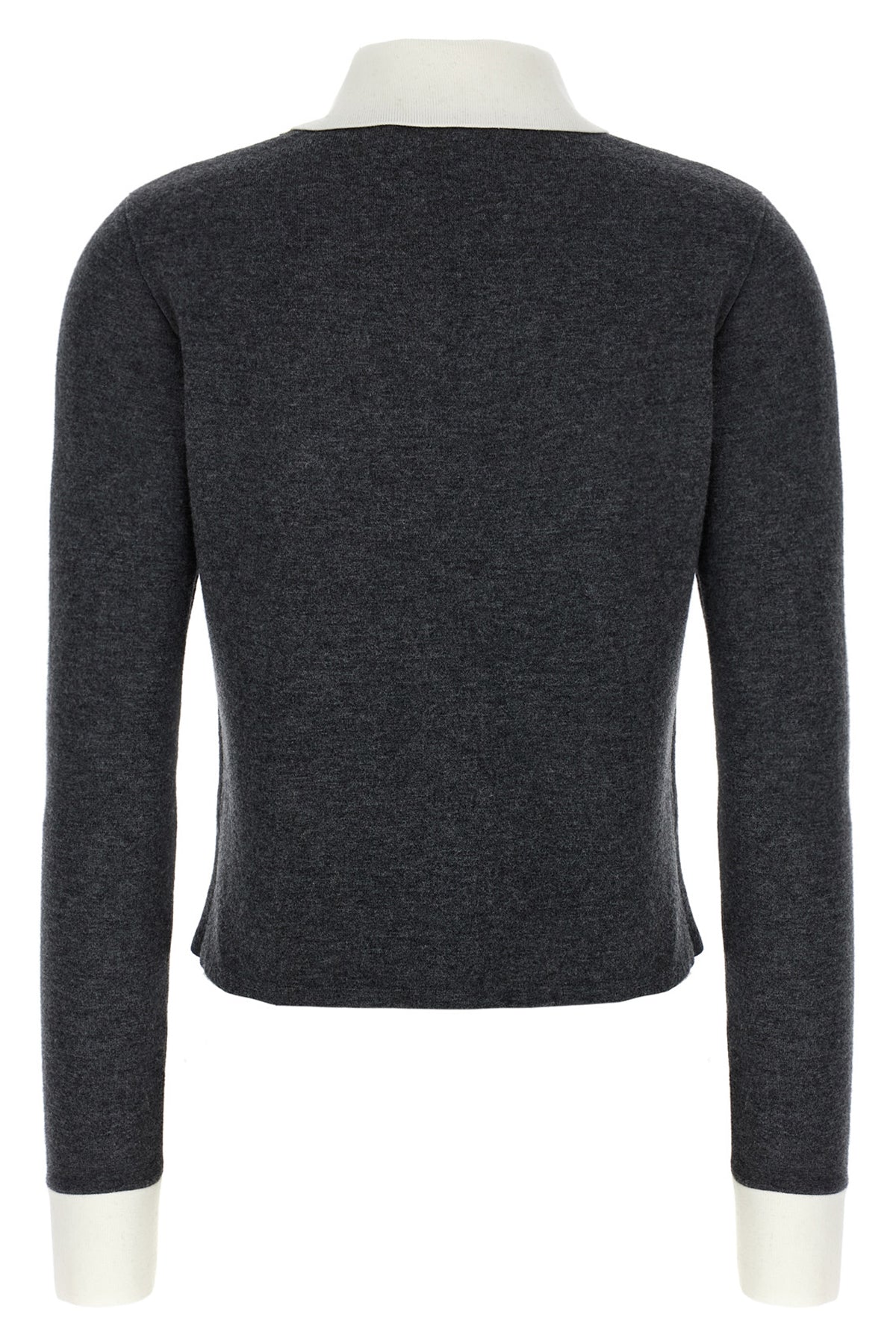 SELF PORTRAIT 'Grey Contrast Collar' cardigan For Women 83% wo, 9% pa, 7% ws, 1% ea
