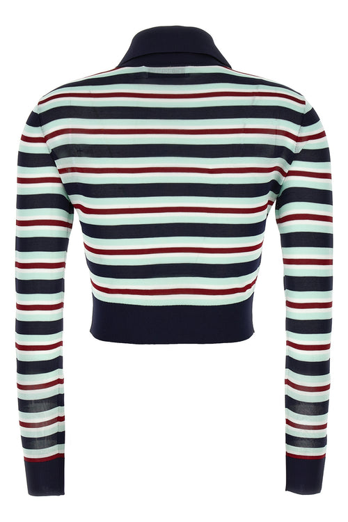 SELF PORTRAIT 'Navy Striped Viscose Knit' cardigan For Women 100% viscose