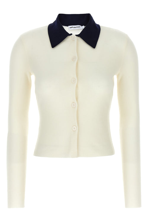 SELF PORTRAIT 'Cream Merino Wool' cardigan For Women 100% wool