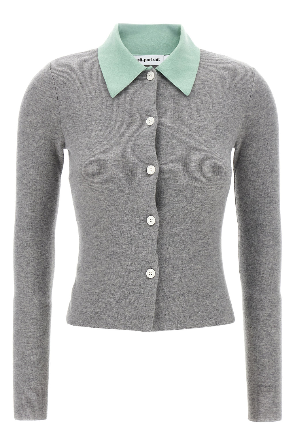 SELF PORTRAIT 'Grey Merino Wool' cardigan For Women 100% wool