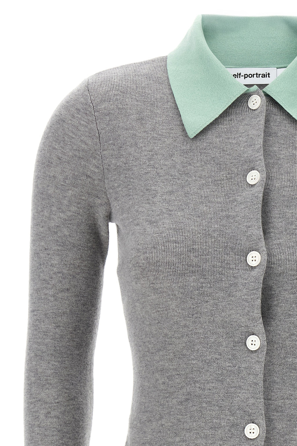 SELF PORTRAIT 'Grey Merino Wool' cardigan For Women 100% wool
