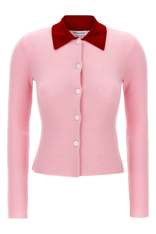 SELF PORTRAIT 'Pink Merino Wool' cardigan For Women 100% wool