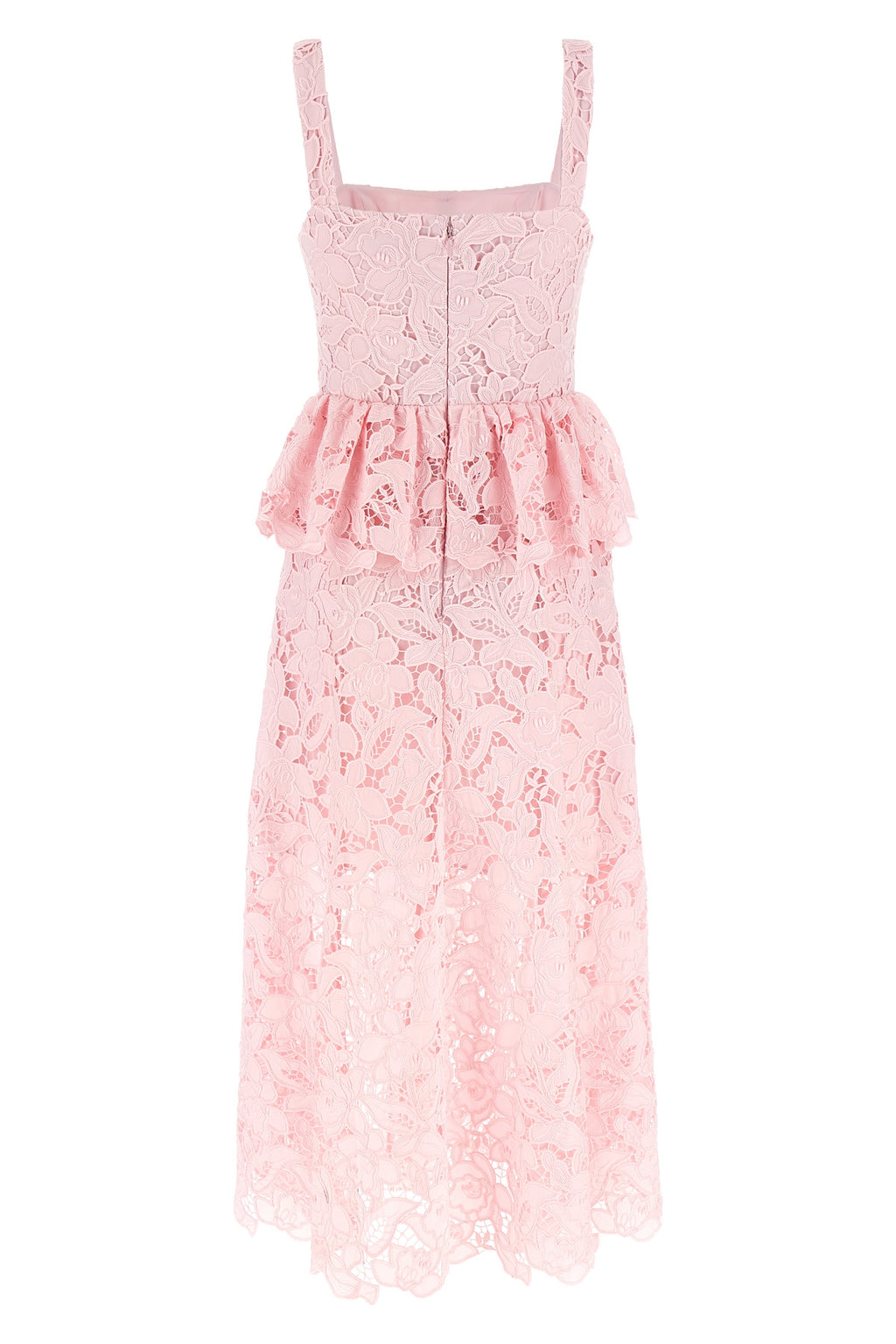 SELF PORTRAIT 'Pink Lace Peplum Midi' dress For Women 100% polyester