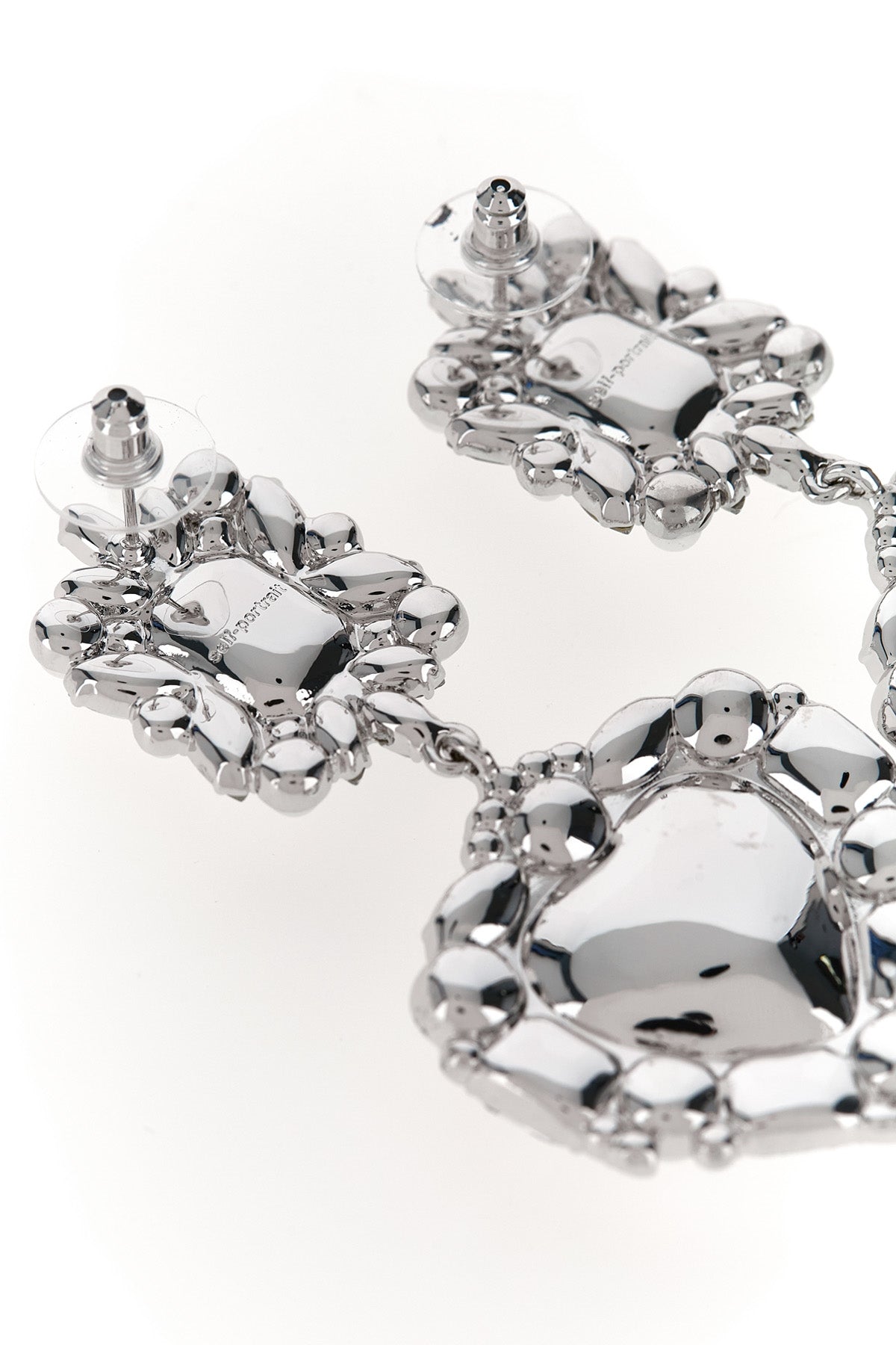 SELF PORTRAIT 'Crystal Pearl Tiered Heart' earrings For Women 94% cotton 5% polyester 1% elastane
