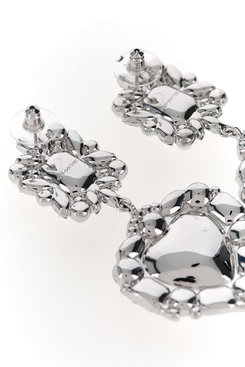 SELF PORTRAIT 'Crystal Pearl Tiered Heart' earrings For Women 94% cotton 5% polyester 1% elastane