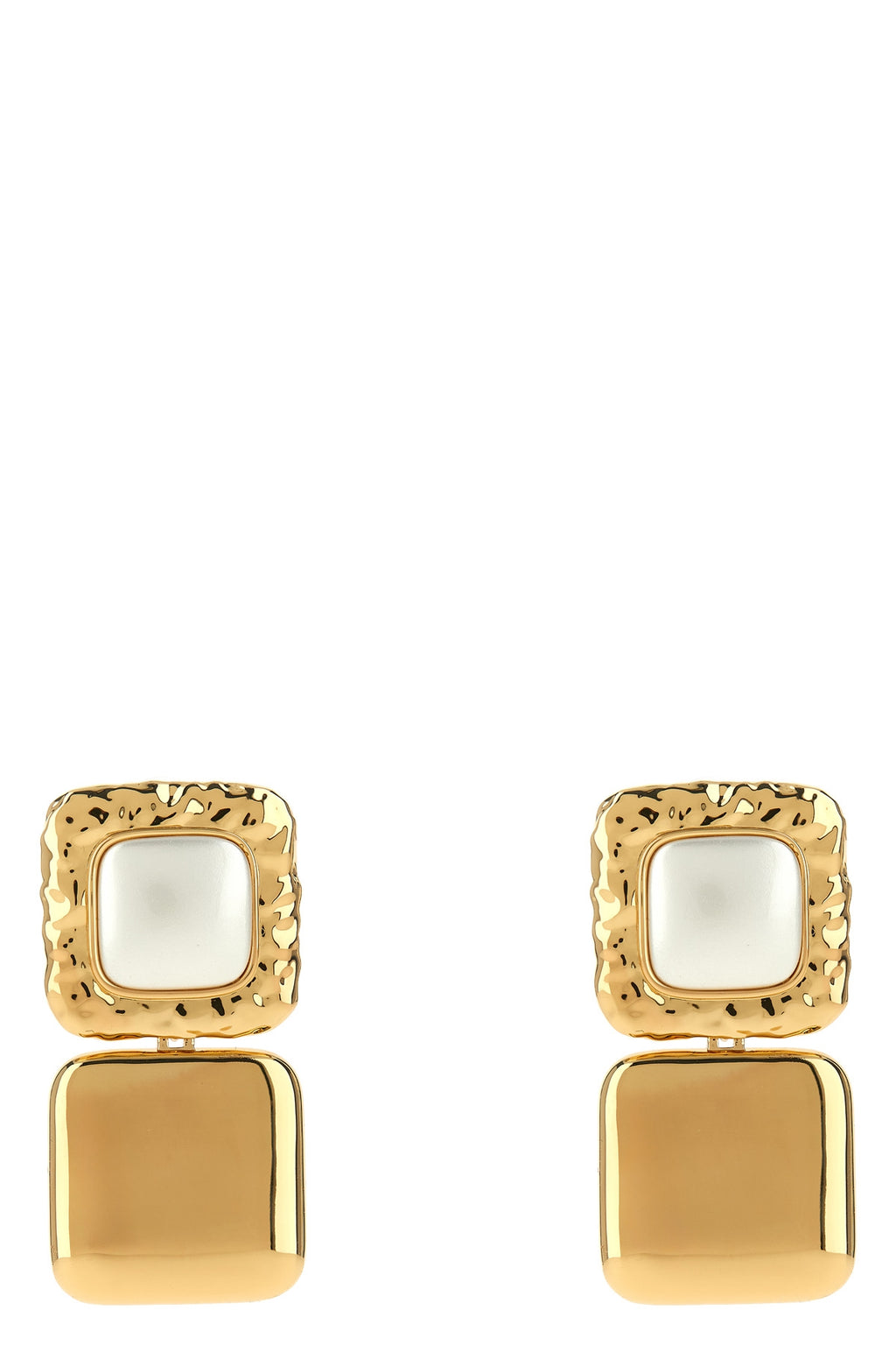 SELF PORTRAIT 'Mottled Gold Pearl Tiered' earrings For Women 94% cotton 5% polyester 1% elastane