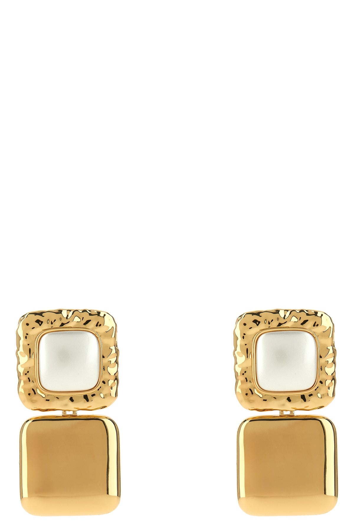 SELF PORTRAIT 'Mottled Gold Pearl Tiered' earrings For Women 94% cotton 5% polyester 1% elastane