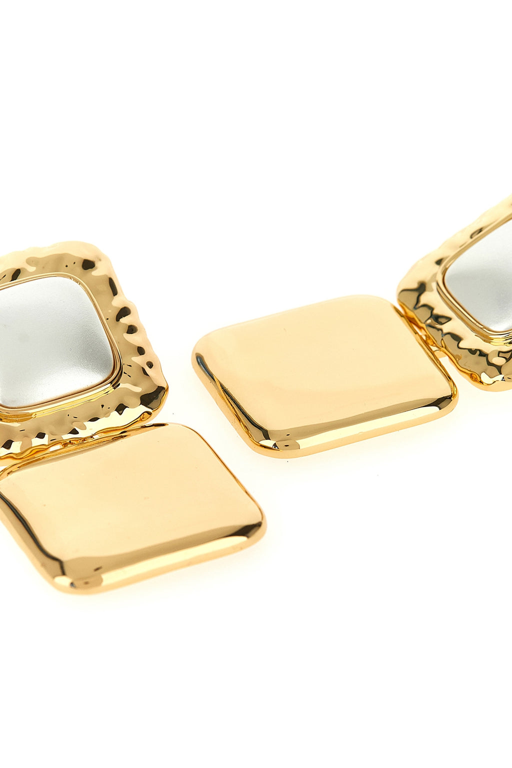 SELF PORTRAIT 'Mottled Gold Pearl Tiered' earrings For Women 94% cotton 5% polyester 1% elastane