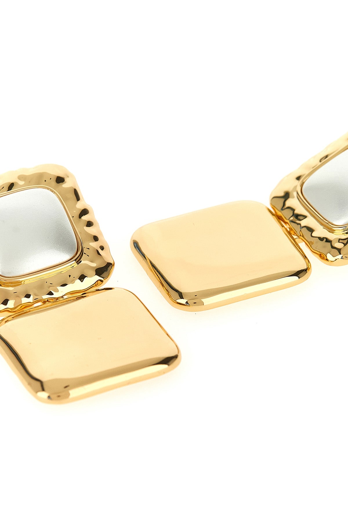 SELF PORTRAIT 'Mottled Gold Pearl Tiered' earrings For Women 94% cotton 5% polyester 1% elastane