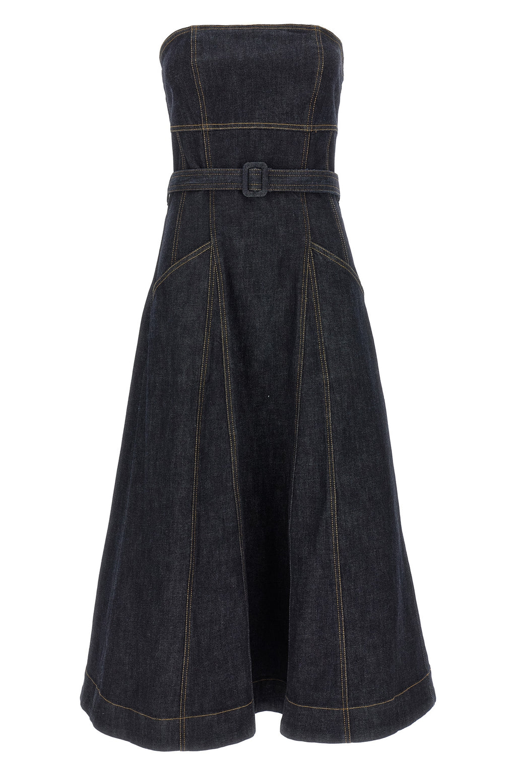 SELF PORTRAIT 'Indigo Denim Bandeau Midi Dress' dress For Women 94% cotton 5% polyamide 1% elastane