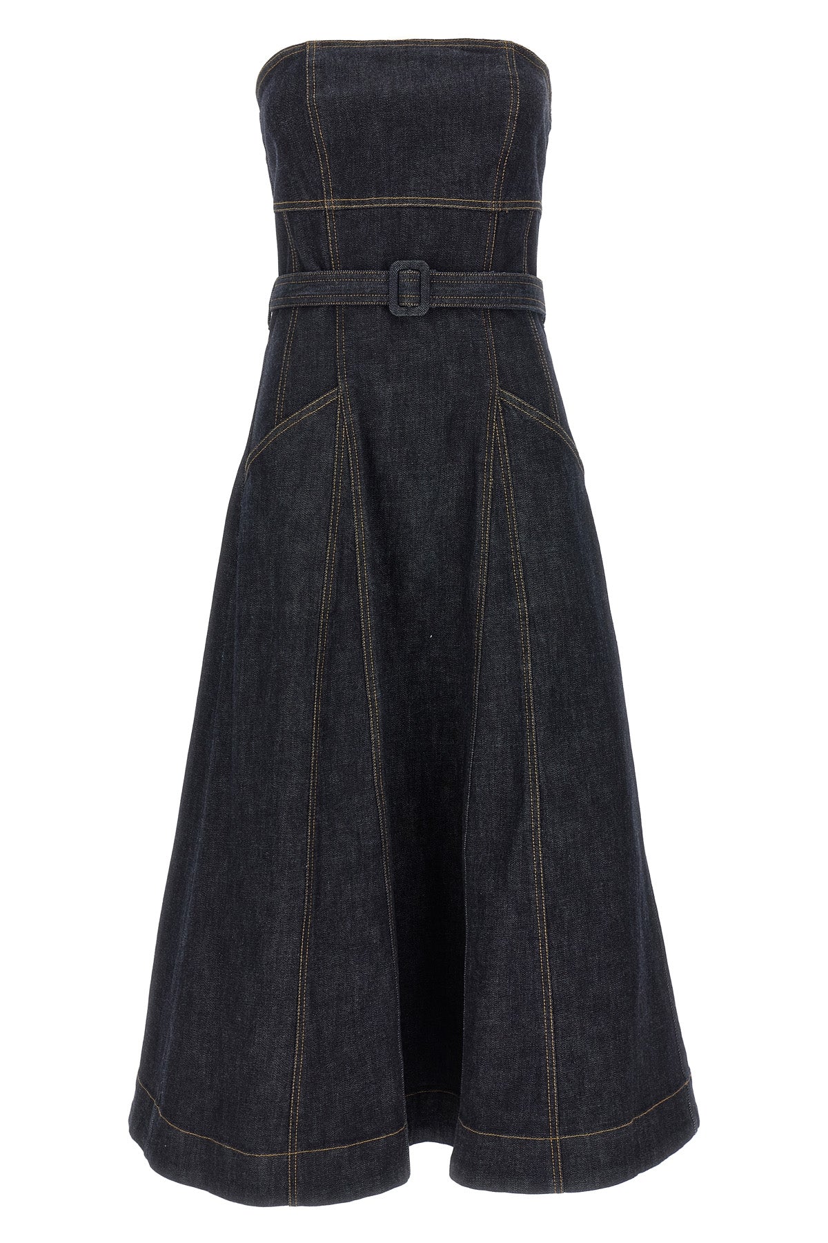 SELF PORTRAIT 'Indigo Denim Bandeau Midi Dress' dress For Women 94% cotton 5% polyamide 1% elastane
