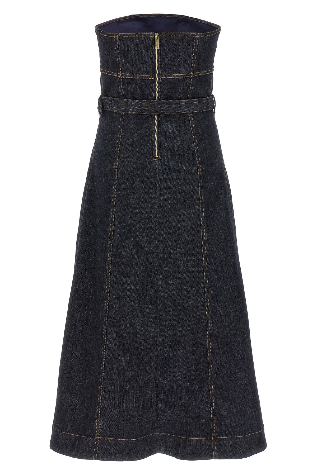 SELF PORTRAIT 'Indigo Denim Bandeau Midi Dress' dress For Women 94% cotton 5% polyamide 1% elastane