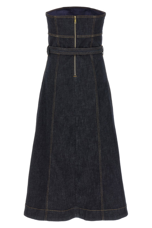 SELF PORTRAIT 'Indigo Denim Bandeau Midi Dress' dress For Women 94% cotton 5% polyamide 1% elastane