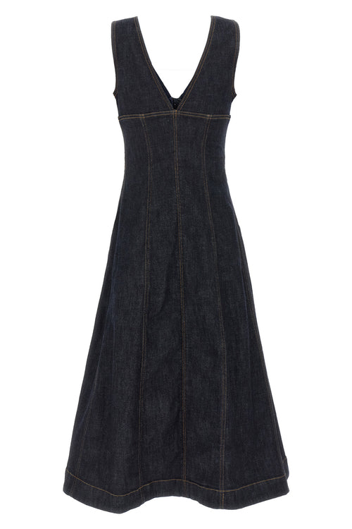 SELF PORTRAIT 'Indigo Denim Midi' dress For Women 94% cotton 5% polyamide 1% elastane