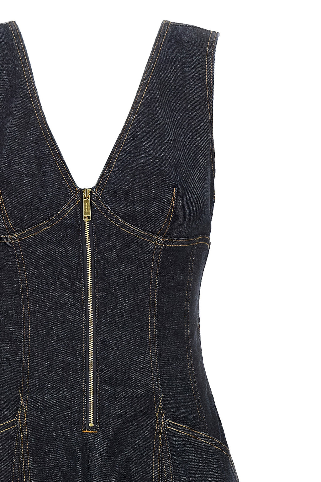 SELF PORTRAIT 'Indigo Denim Midi' dress For Women 94% cotton 5% polyamide 1% elastane