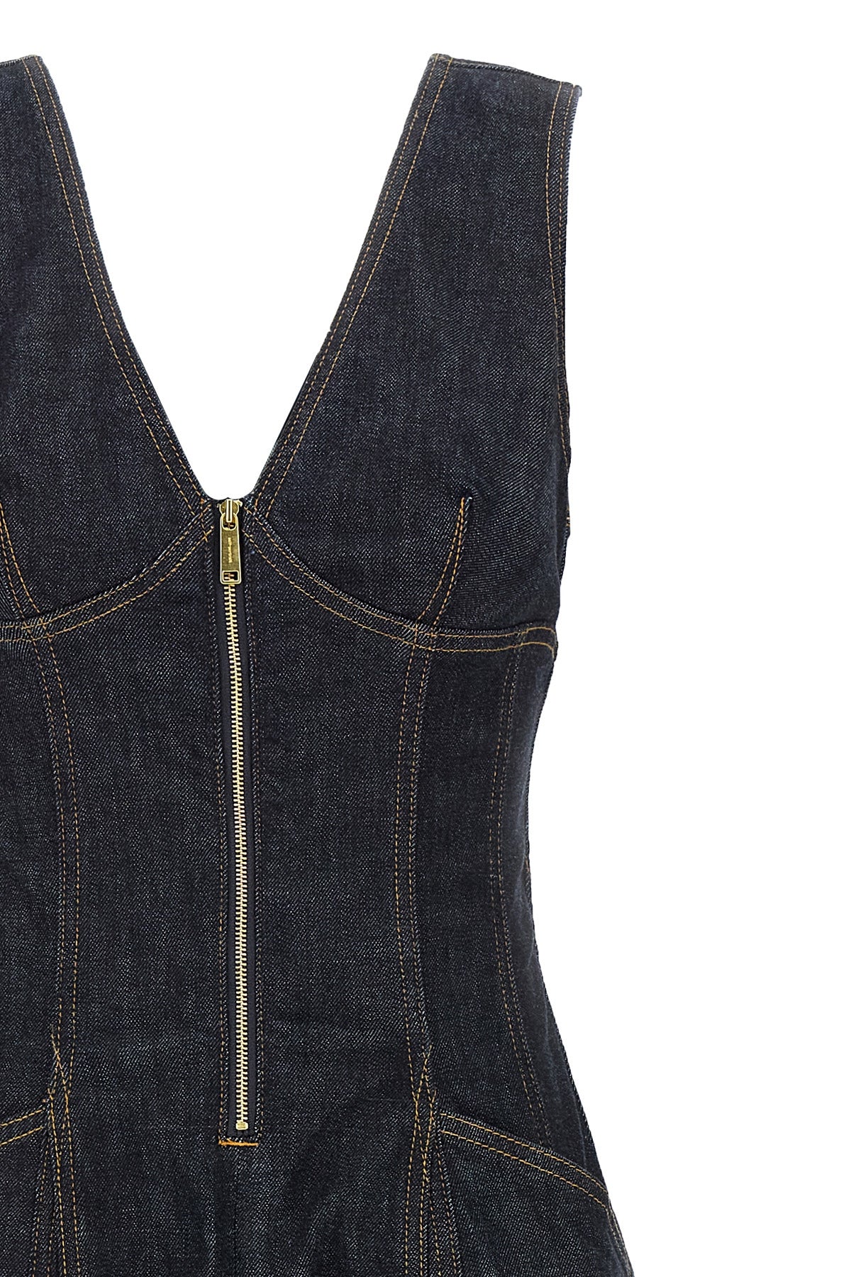 SELF PORTRAIT 'Indigo Denim Midi' dress For Women 94% cotton 5% polyamide 1% elastane