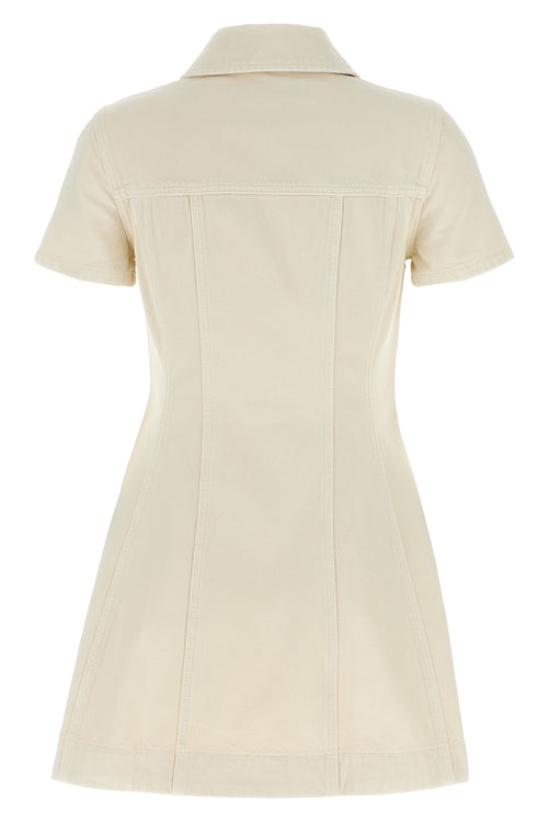 SELF PORTRAIT 'Cream Collared Denim Mini' dress For Women 100% cotton