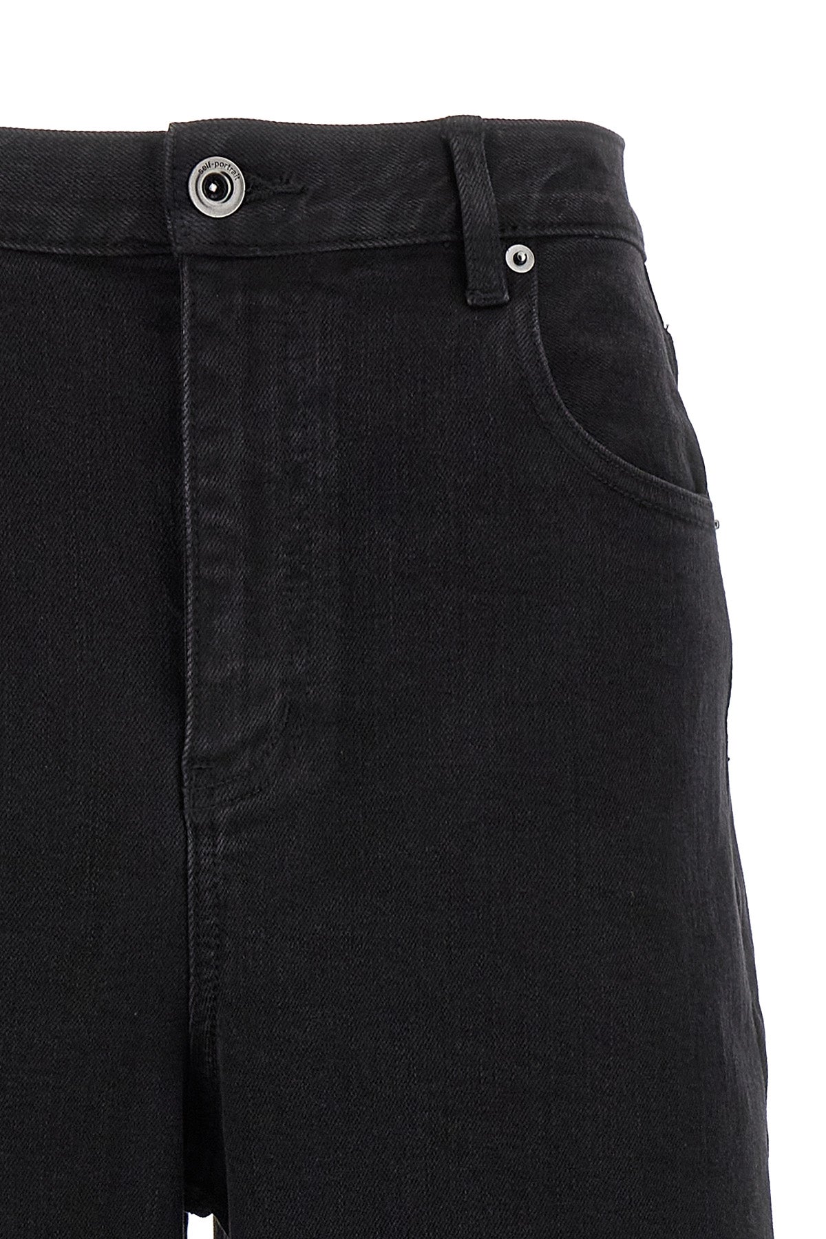 SELF PORTRAIT 'Black Barrel Leg' jeans For Women 99% cotton, 1% elastane