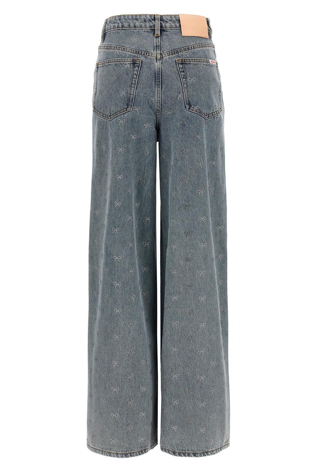 SELF PORTRAIT 'Light Blue Diamante Bow' jeans For Women 100% cotton