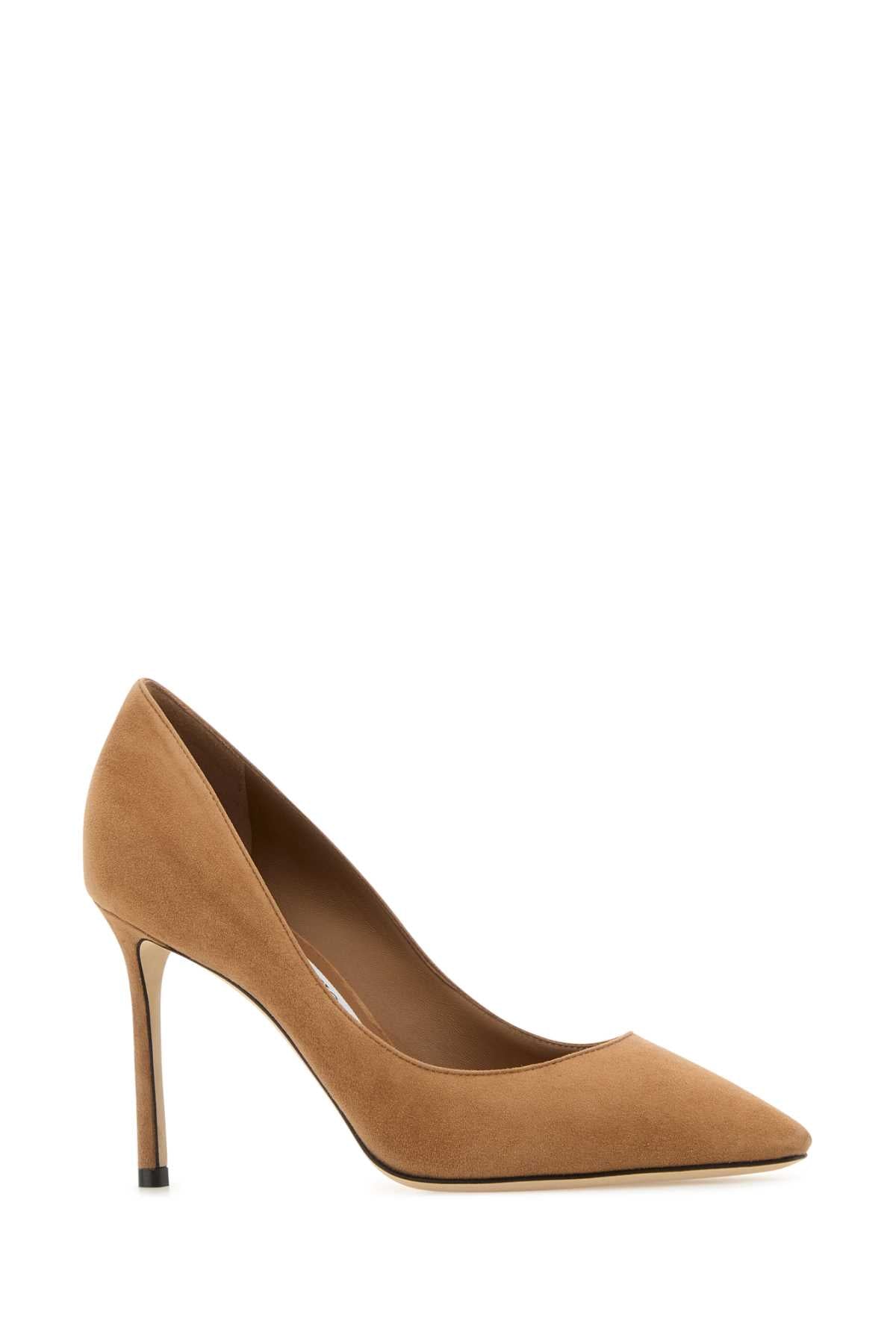 JIMMY CHOO ROMY 85 For Women Exterior: 100% Suede Interior: 100% Leather Sole: Leather