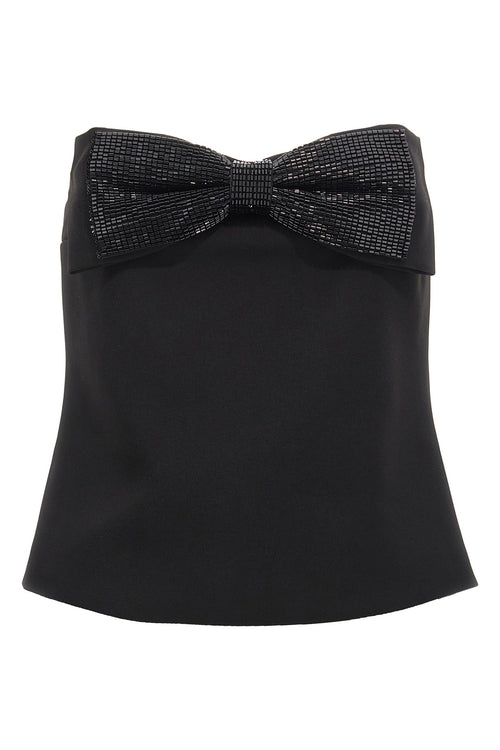 SELF PORTRAIT 'Black Crepe Bandeau' top For Women 100% polyester