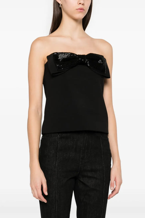 SELF PORTRAIT 'Black Crepe Bandeau' top For Women 100% polyester