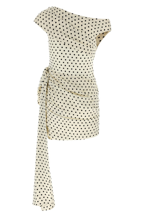 SELF PORTRAIT 'Polka Dot Satin Tie Side Mini' dress For Women 95% polyester 5% elastane