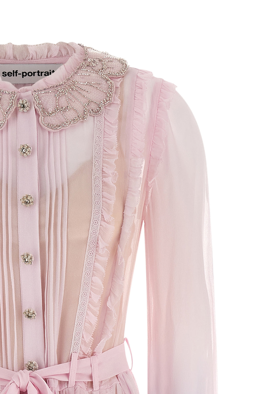 SELF PORTRAIT 'Pink Pleated Georgette Midi' dresses