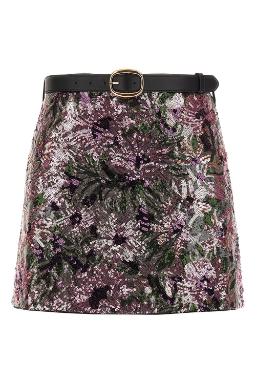 SELF PORTRAIT 'Floral Sequin Mini' skirt For Women 100% polyamide