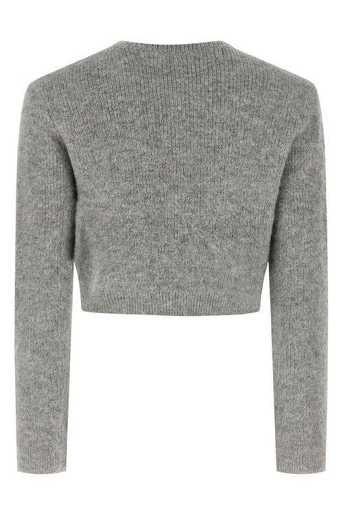 SELF PORTRAIT 'Grey Fluffy Crystal Trim' cardigan For Women 45% PES 32% POLYAMIDE 15% WS 5% WO 2% MES 1% EA