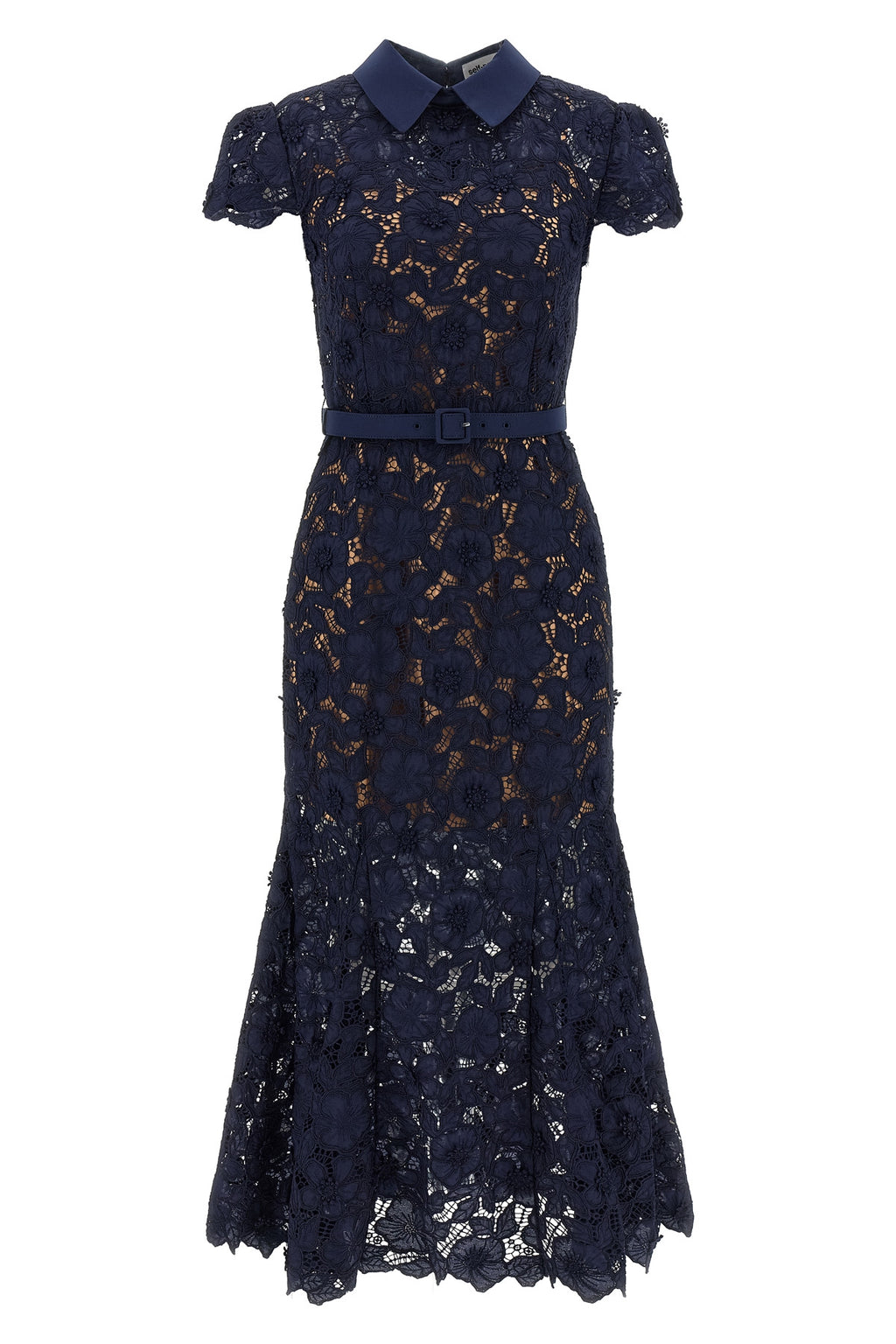 SELF PORTRAIT 'Navy Guipure Lace Midi' dress For Women 100% polyester