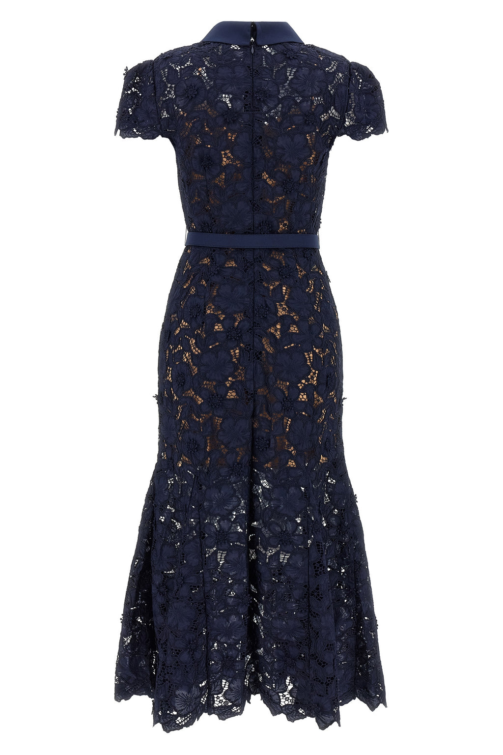 SELF PORTRAIT 'Navy Guipure Lace Midi' dress For Women 100% polyester